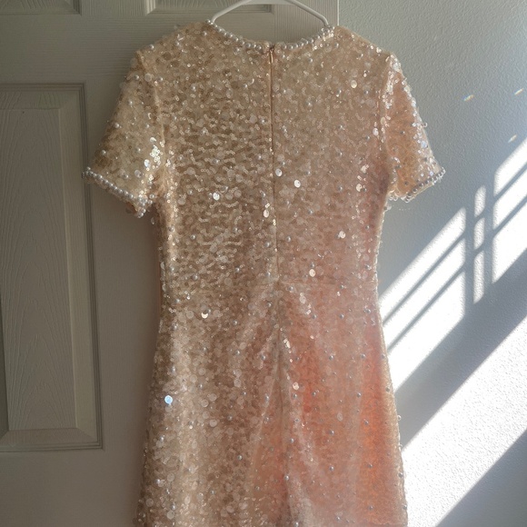 Dresses & Skirts - Round Neck Short Sleeve Sequined Mini Dress (size medium)